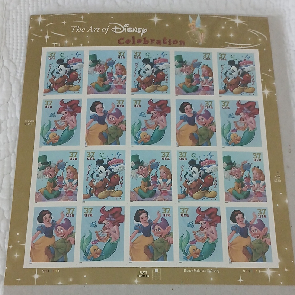 Disney Gold and White Celebration Stamp Collection